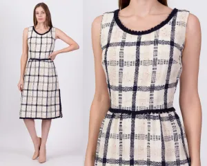 1960s Parade Plaid Knit Midi Dress - Medium