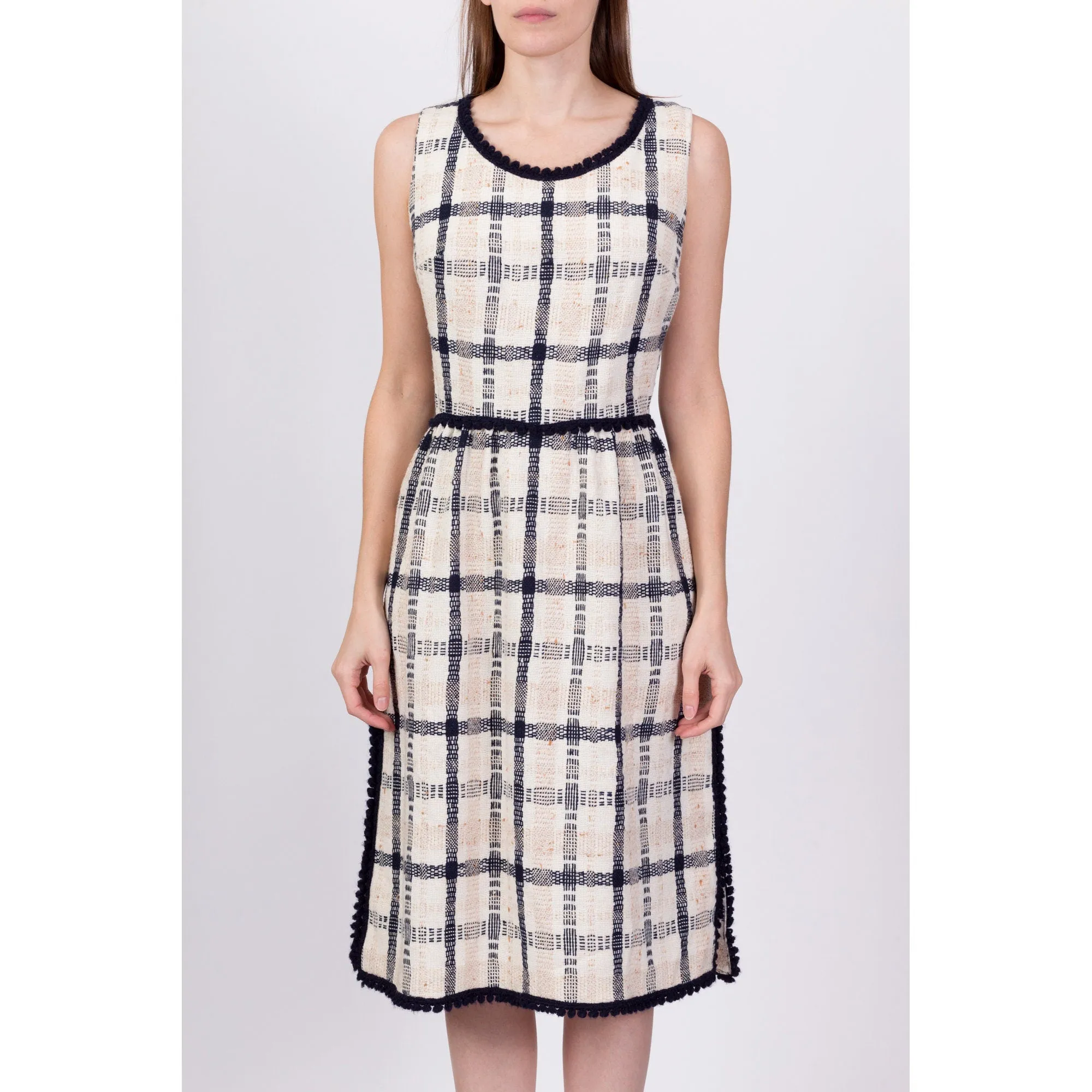 1960s Parade Plaid Knit Midi Dress - Medium