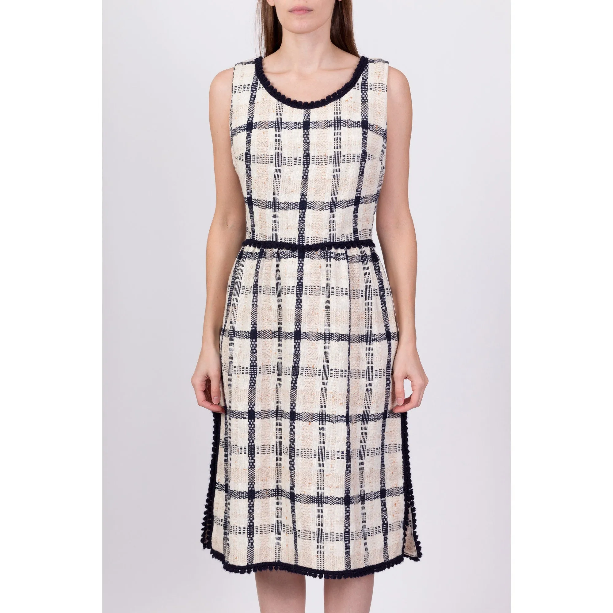 1960s Parade Plaid Knit Midi Dress - Medium