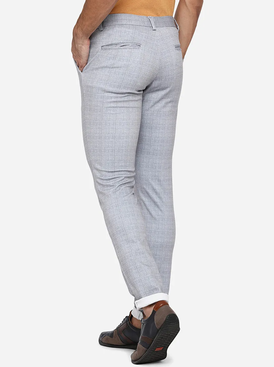 Ash Grey Solid Venice Fit Casual Trouser | JadeBlue