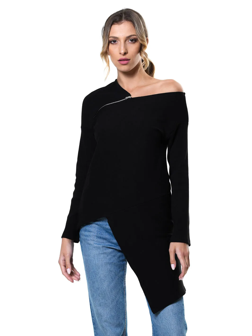 Black Asymmetric Tunic