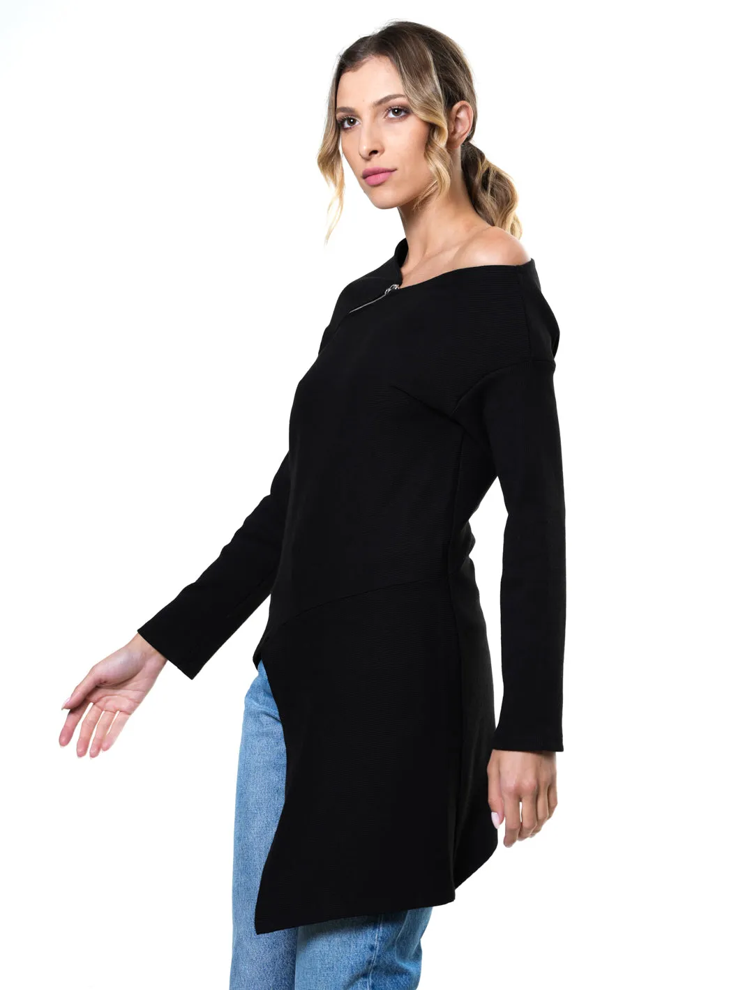 Black Asymmetric Tunic