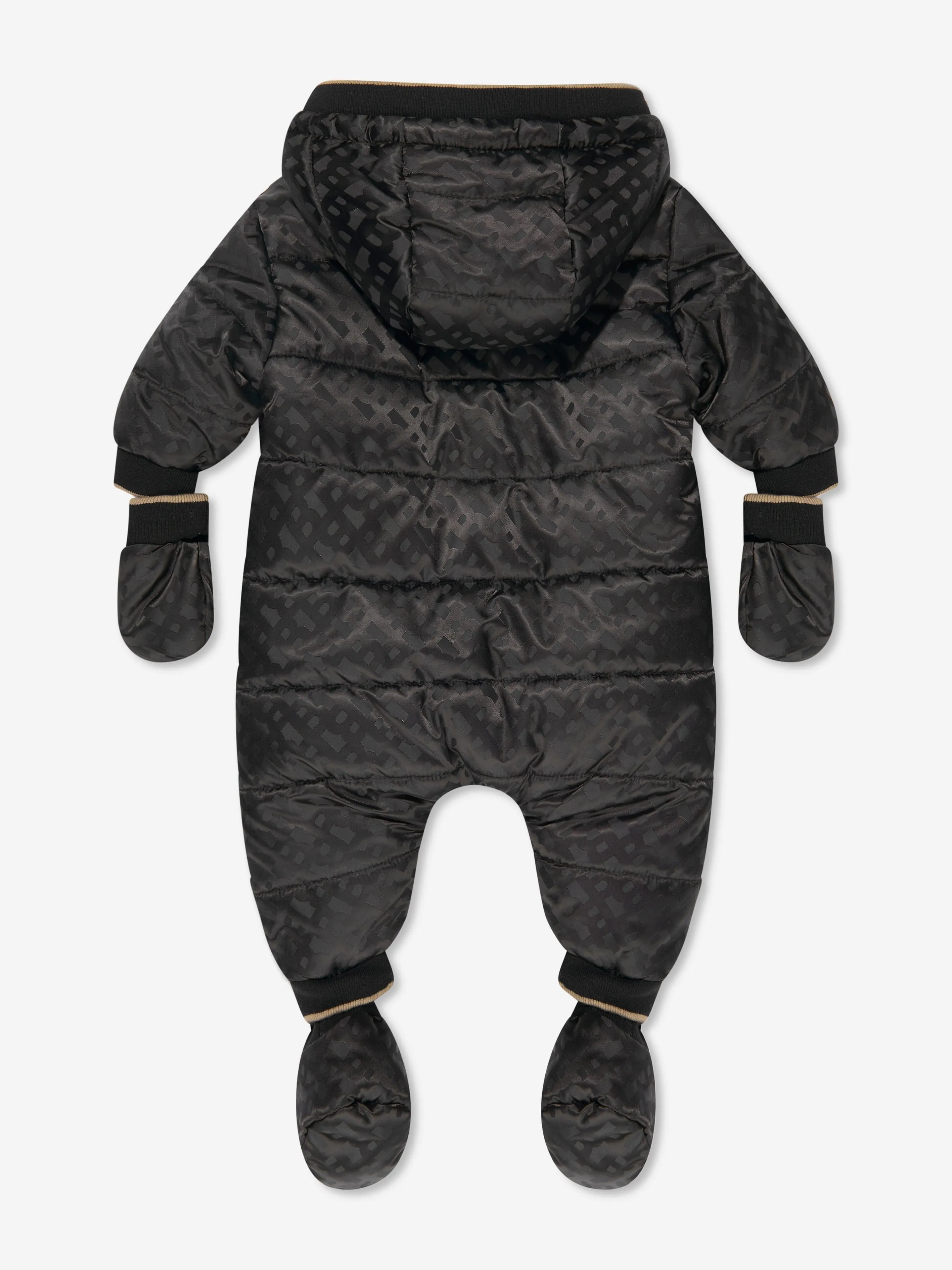 BOSS Baby Monogram Snowsuit in Black