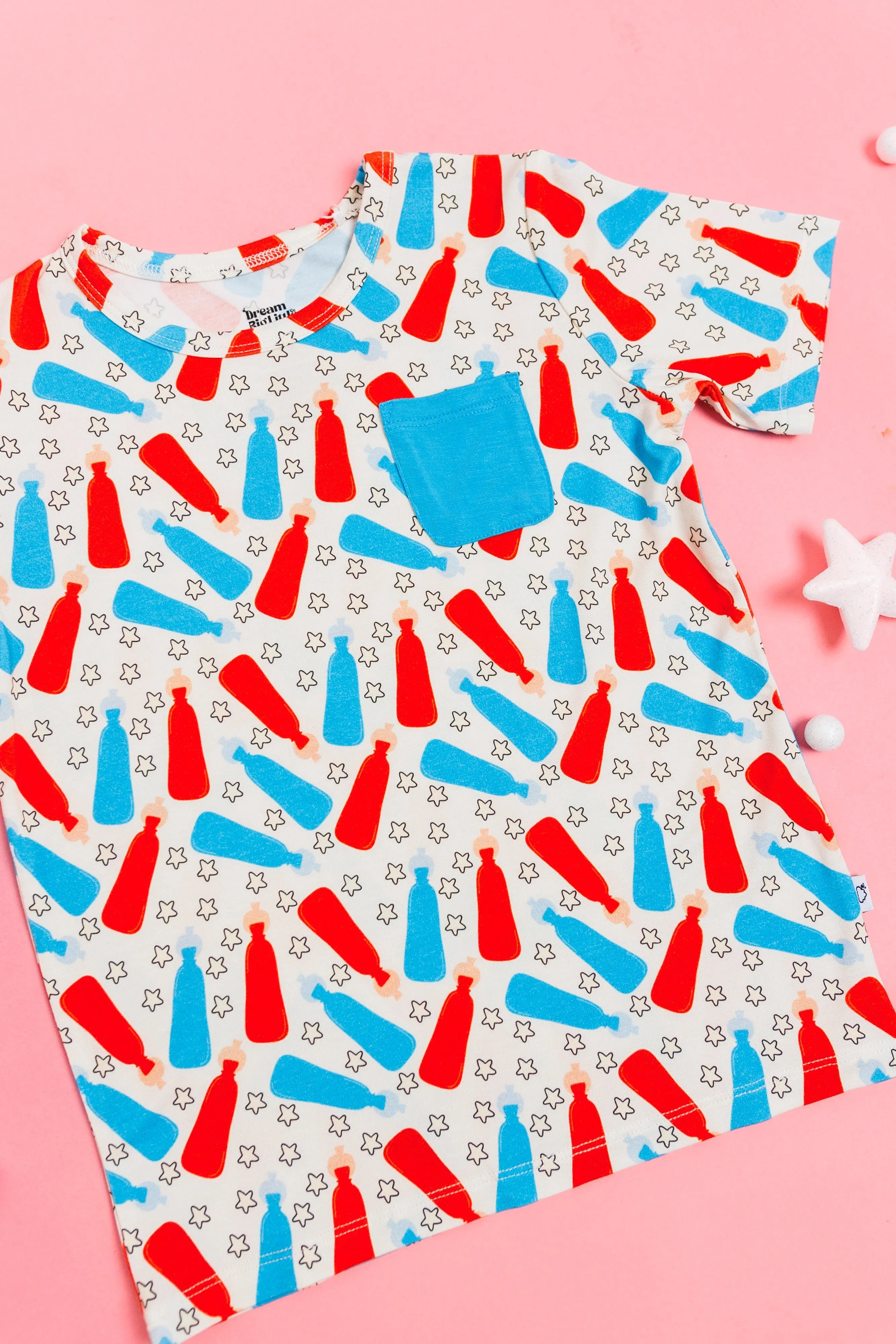 Bursting Red White & Blue Dream Pocket Tee