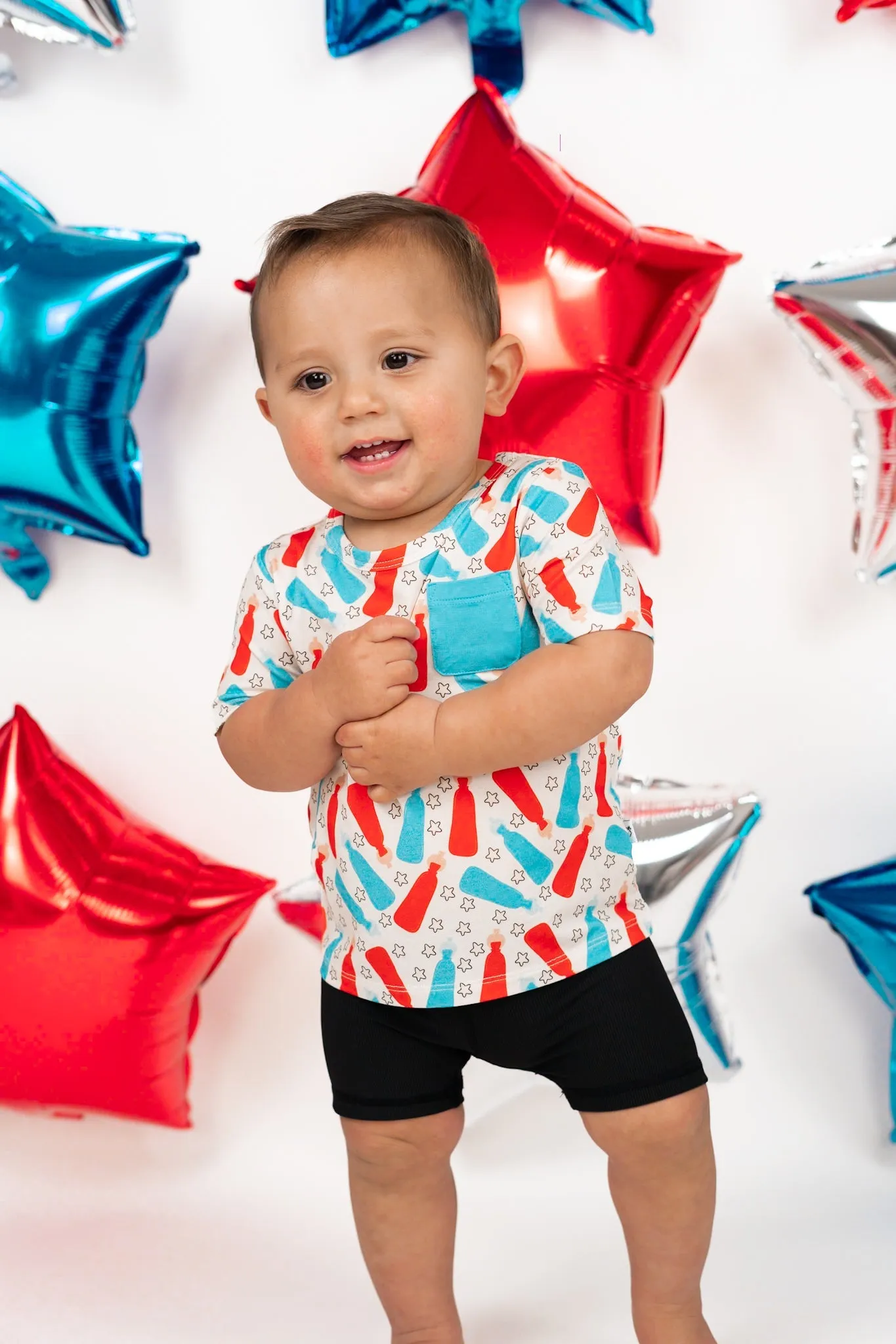 Bursting Red White & Blue Dream Pocket Tee