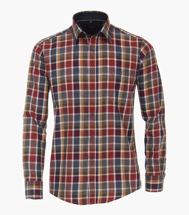 Casa Moda - 3XL - Rusted Orange Check Shirt