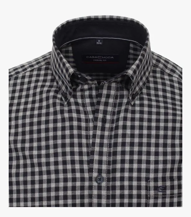 Casa Moda - Check Flannel Shirt , Grey Navy