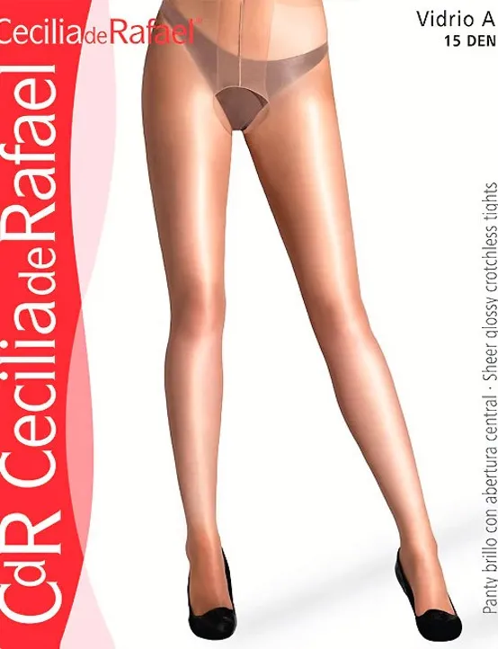 Cecilia de Rafael Vidrio Crotchless Tights 2817A