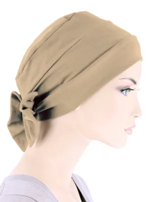 Cloche Bow Cap Beige