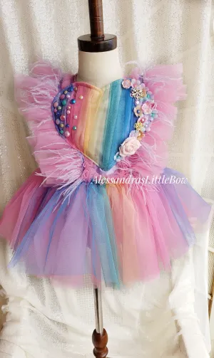 Deluxe Rainbow Ombre Whimsical romper