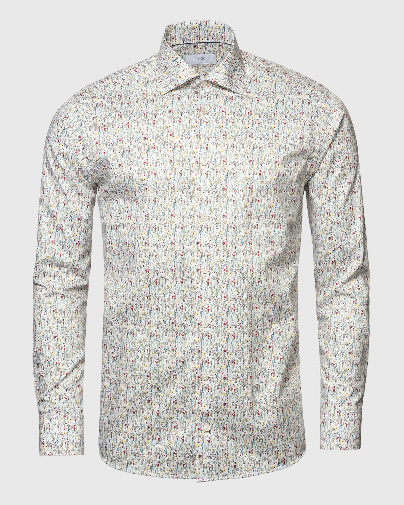 ETON 10000326001 WHITE PRINT SLIM SC SHIRT