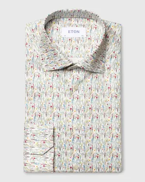 ETON 10000326001 WHITE PRINT SLIM SC SHIRT