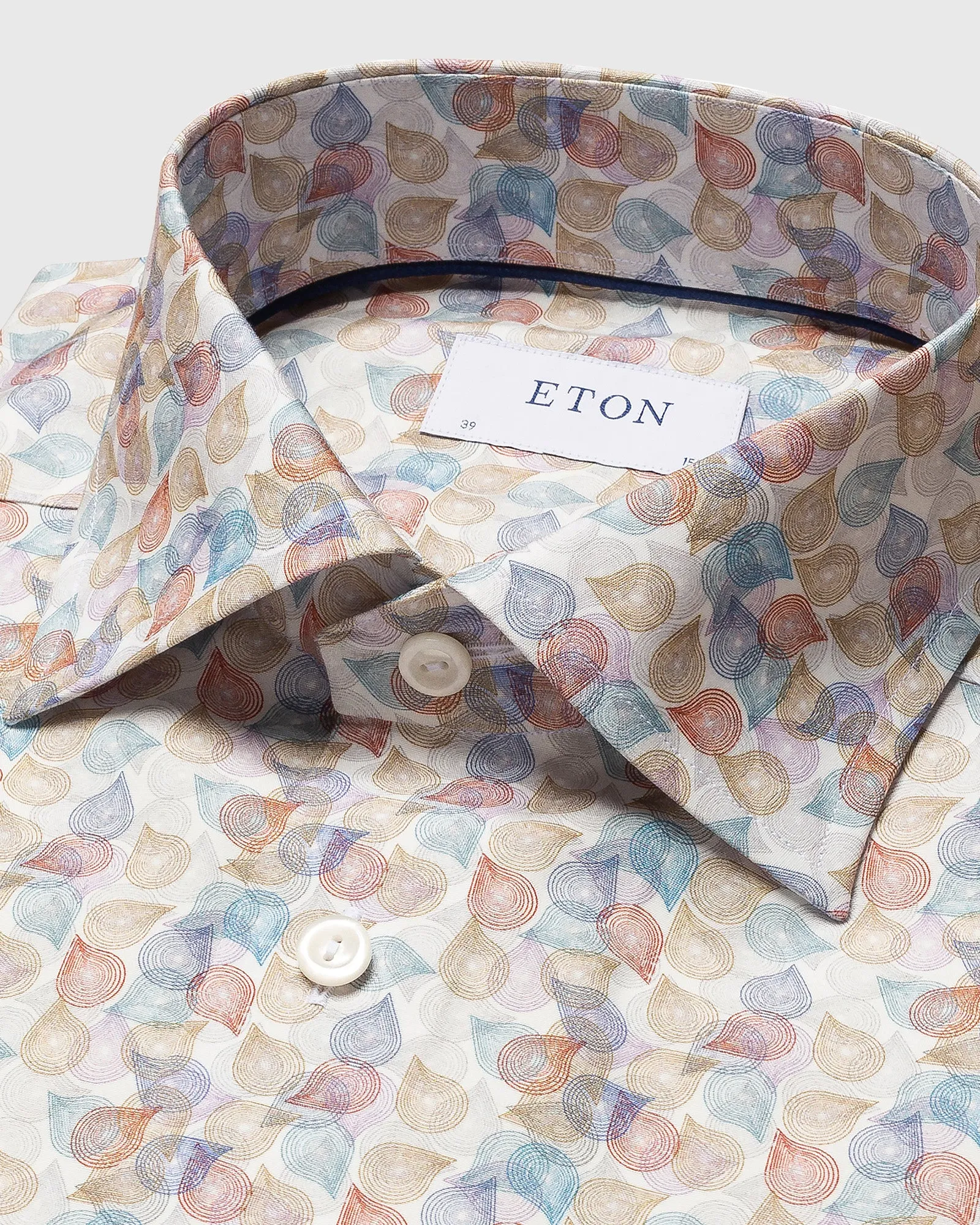 ETON 10000398955 RUST PRINT SLIM SC SHIRT