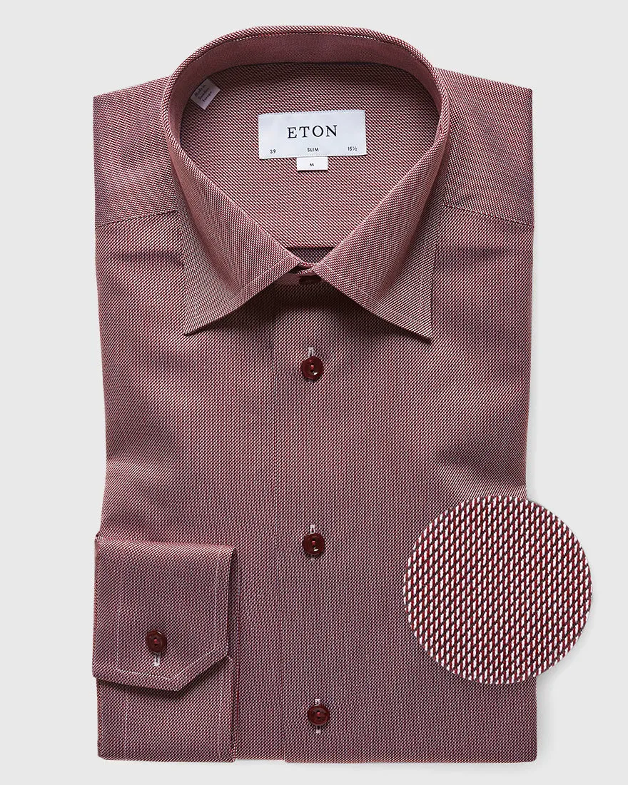 ETON 3429795385738 EXTRA LONG SLEEVE MAROON SLIM SC SHIRT