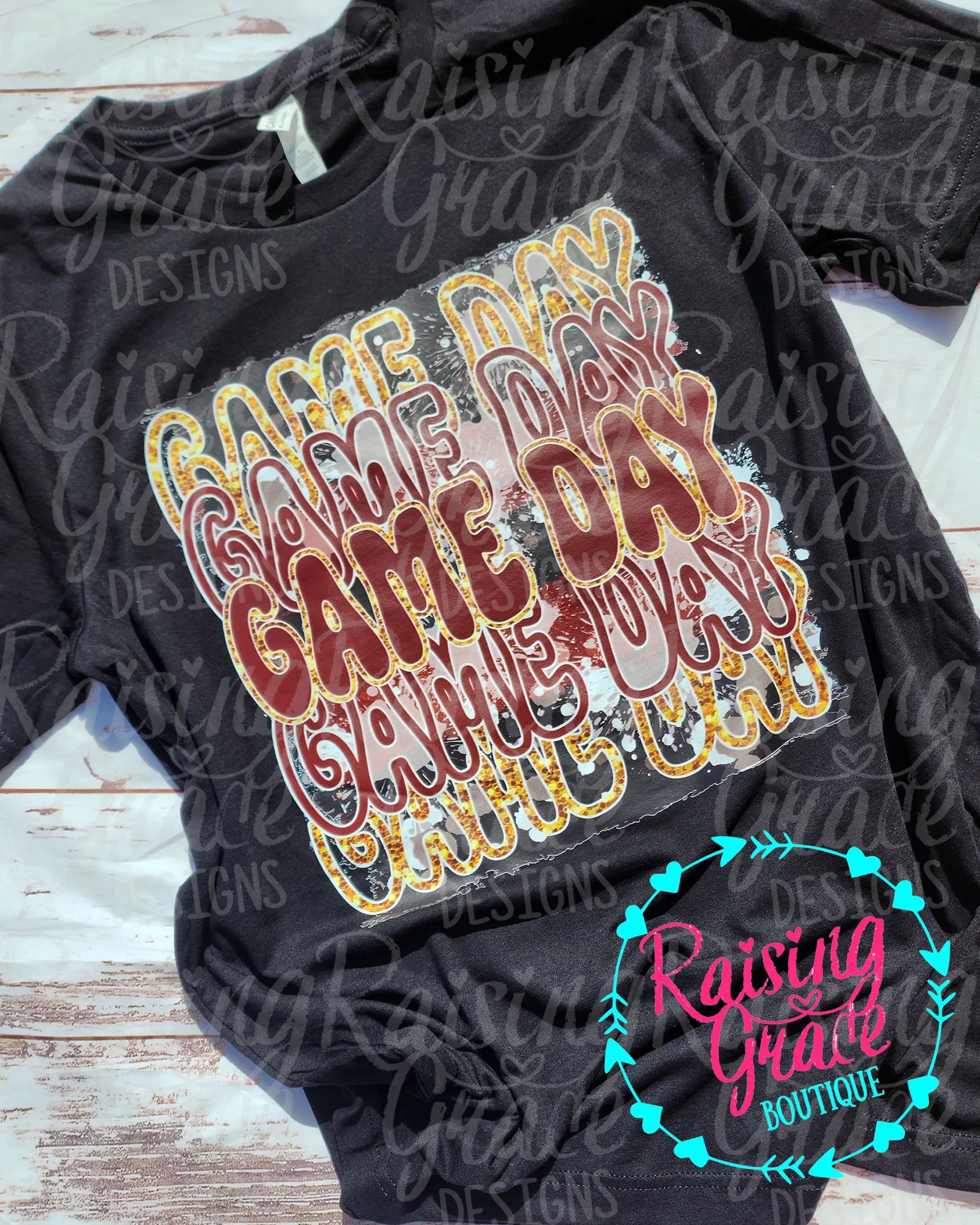 Game Day Retro - Maroon and Gold - T-Shirt - Adult