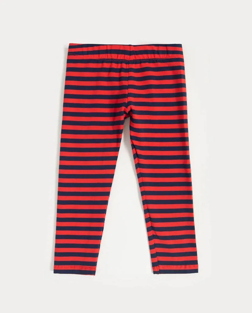 Girls red and blue lining tights