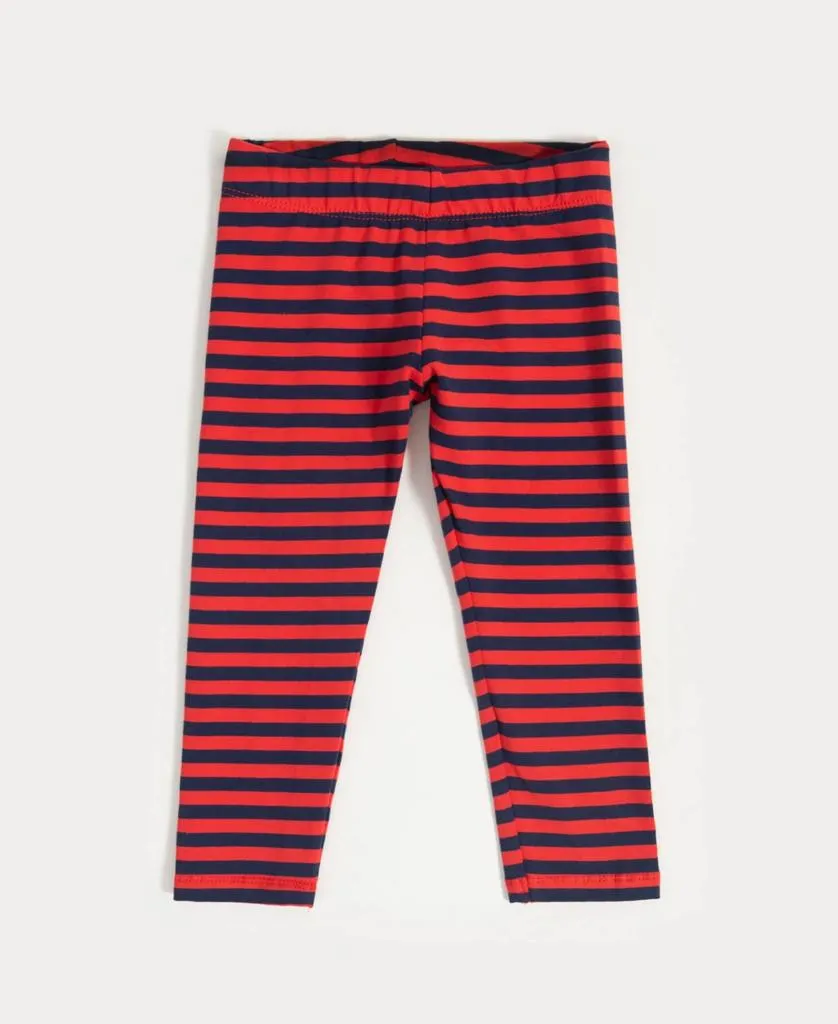 Girls red and blue lining tights