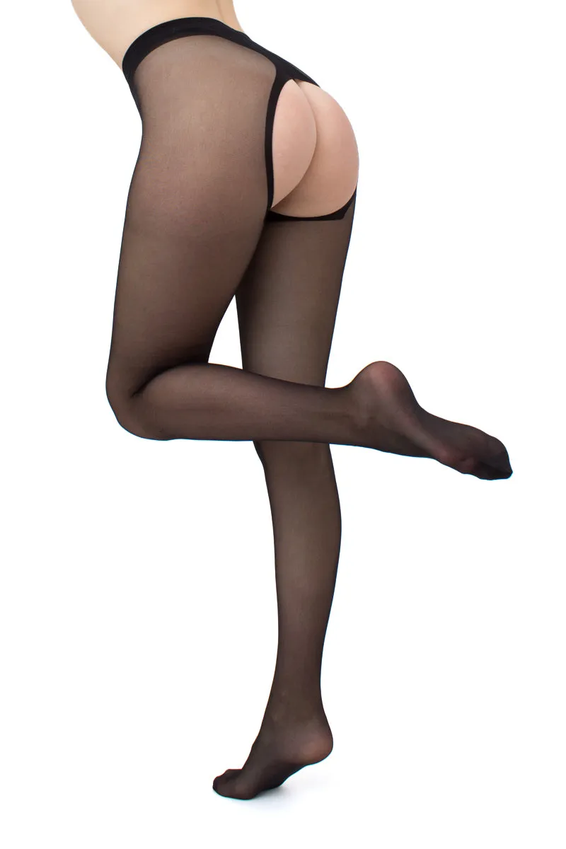 Giulia Intimo Plus 20 Denier Open Gusset - Sheer Crotchless Tights