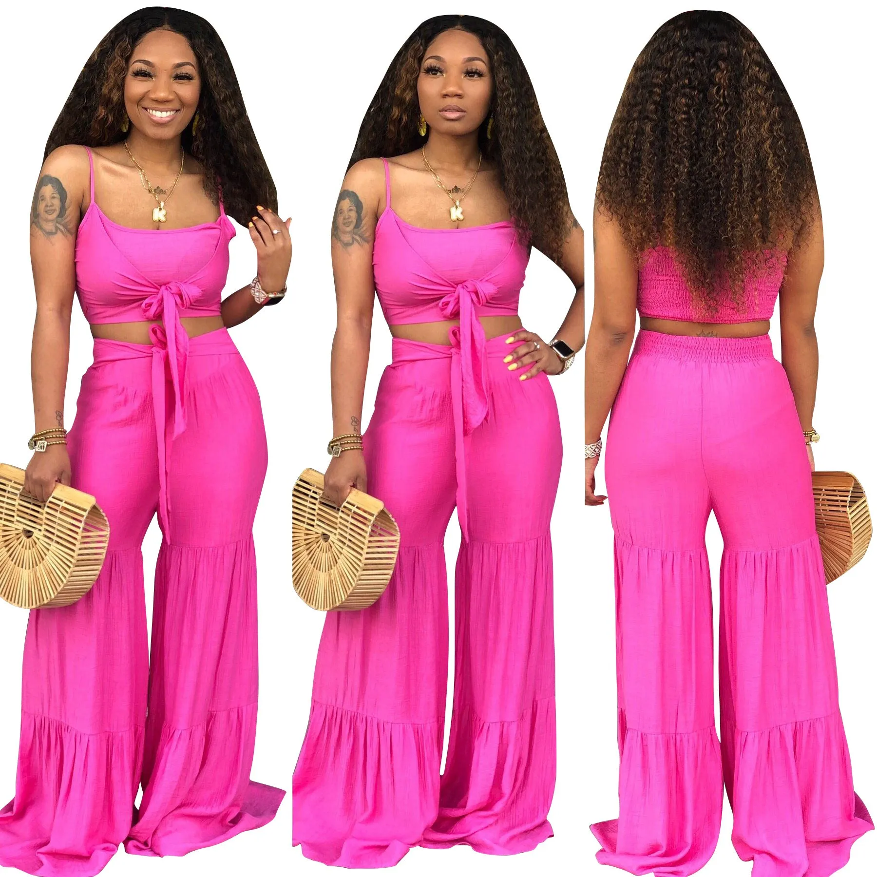 Go With The Flow Wide Leg Pants Set