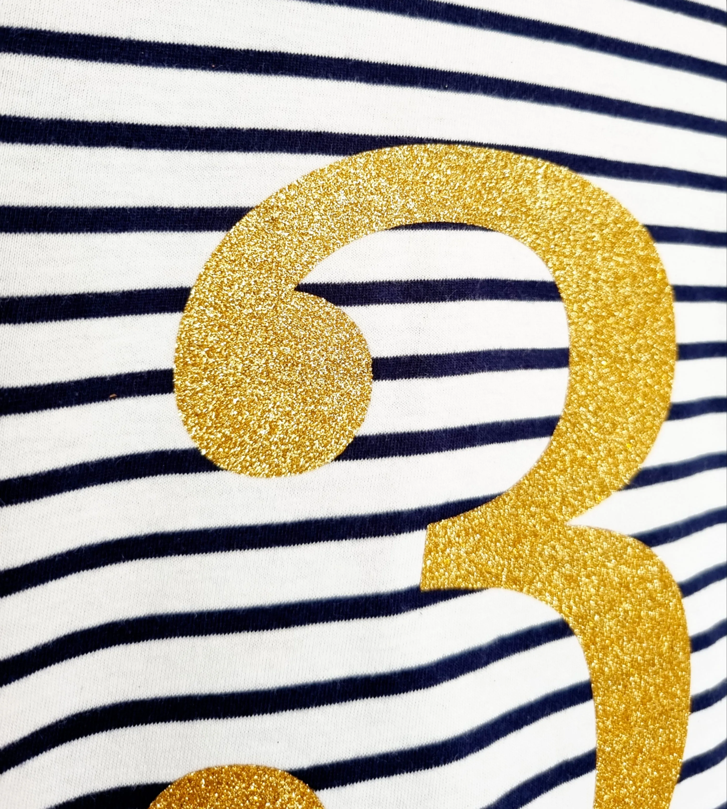 Gold Glitter Number 3 Birthday Tee