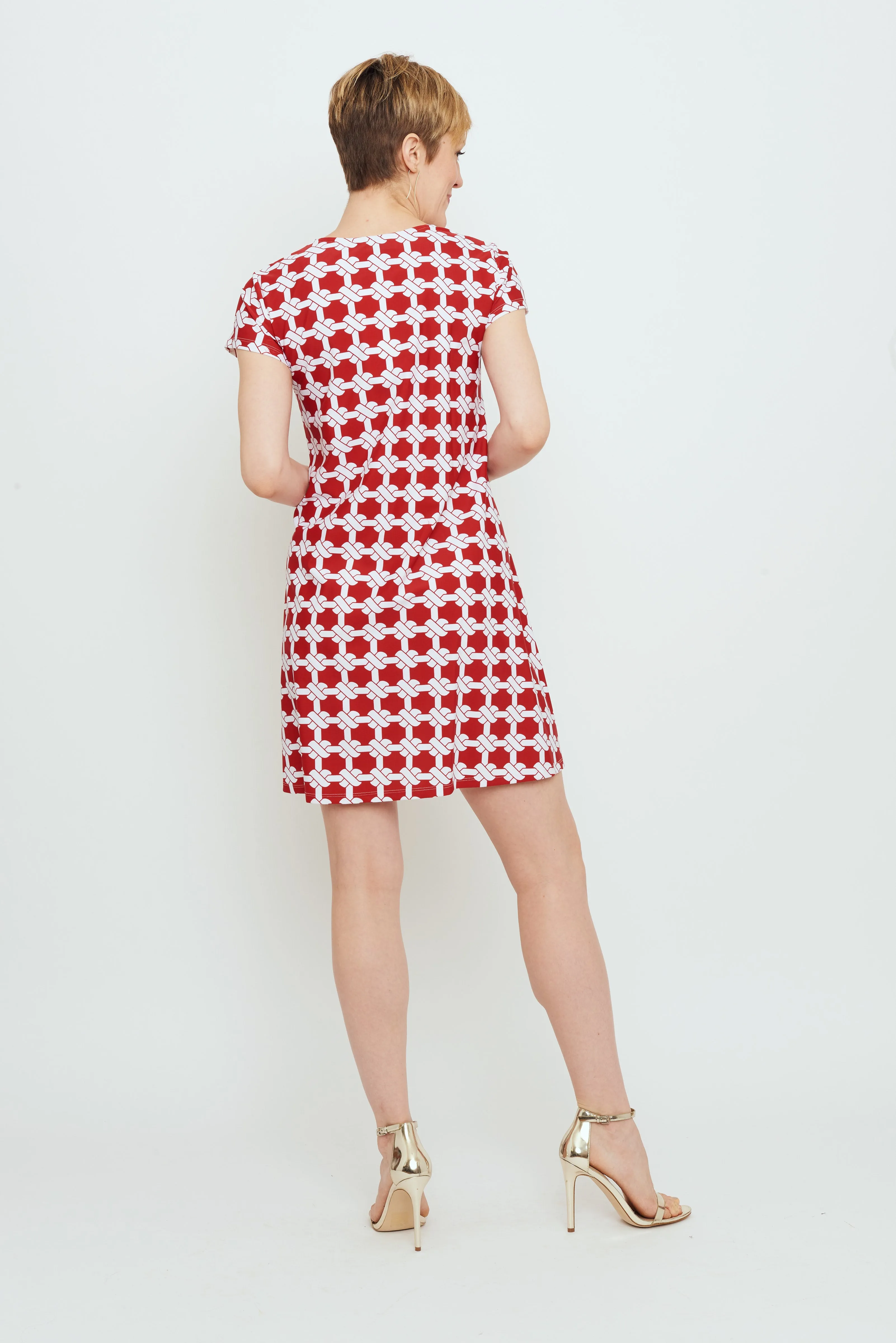 Ibiza T Shirt Dress in Red Nautical Knots