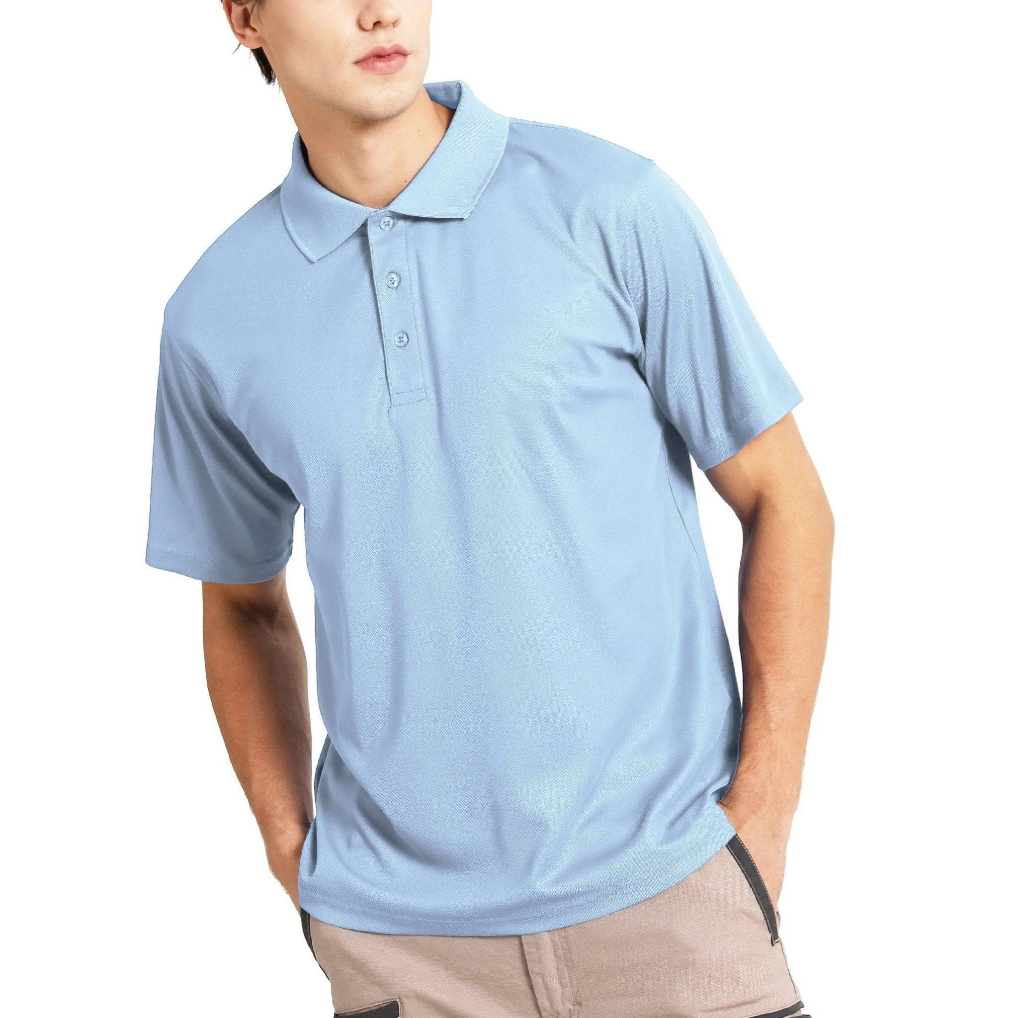 ISUSI Everyday Mens Polo Shirts, Cotton Blend, UPF 30 