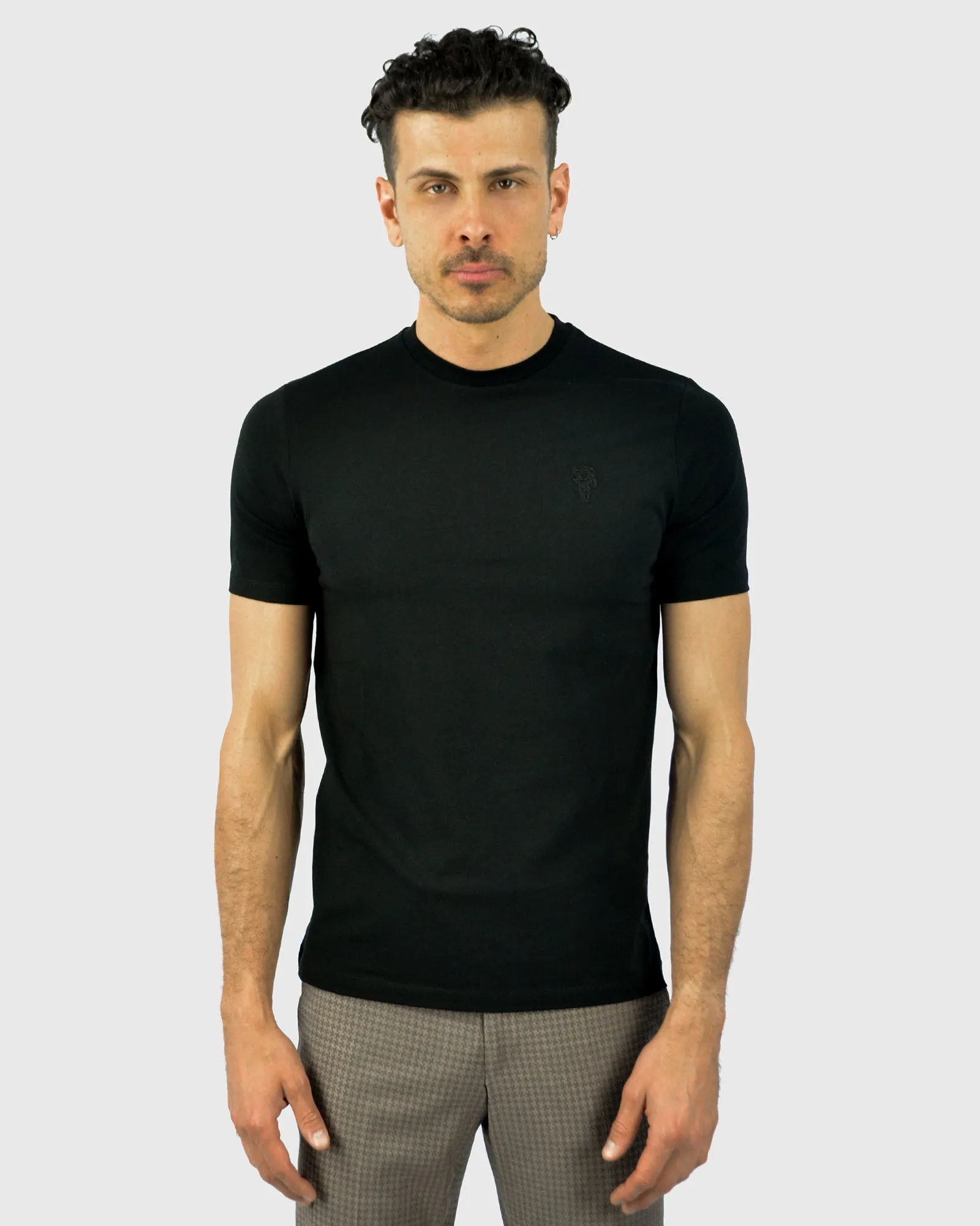 KARL LAGERFELD 755055 SS BLACK CREW T-SHIRT