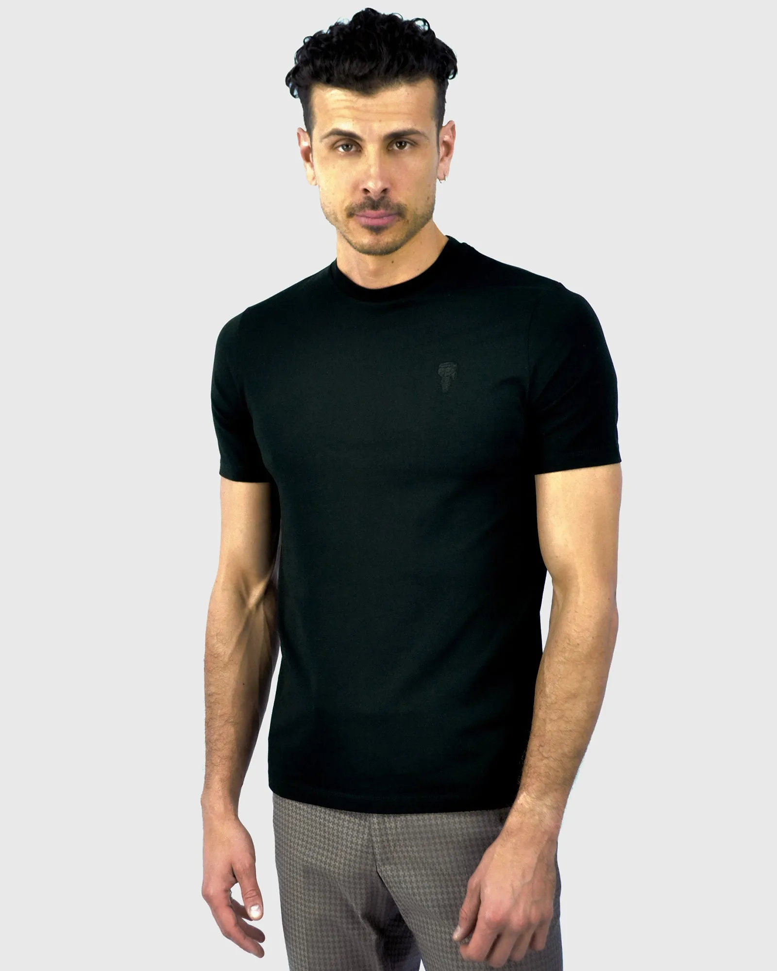 KARL LAGERFELD 755055 SS BLACK CREW T-SHIRT