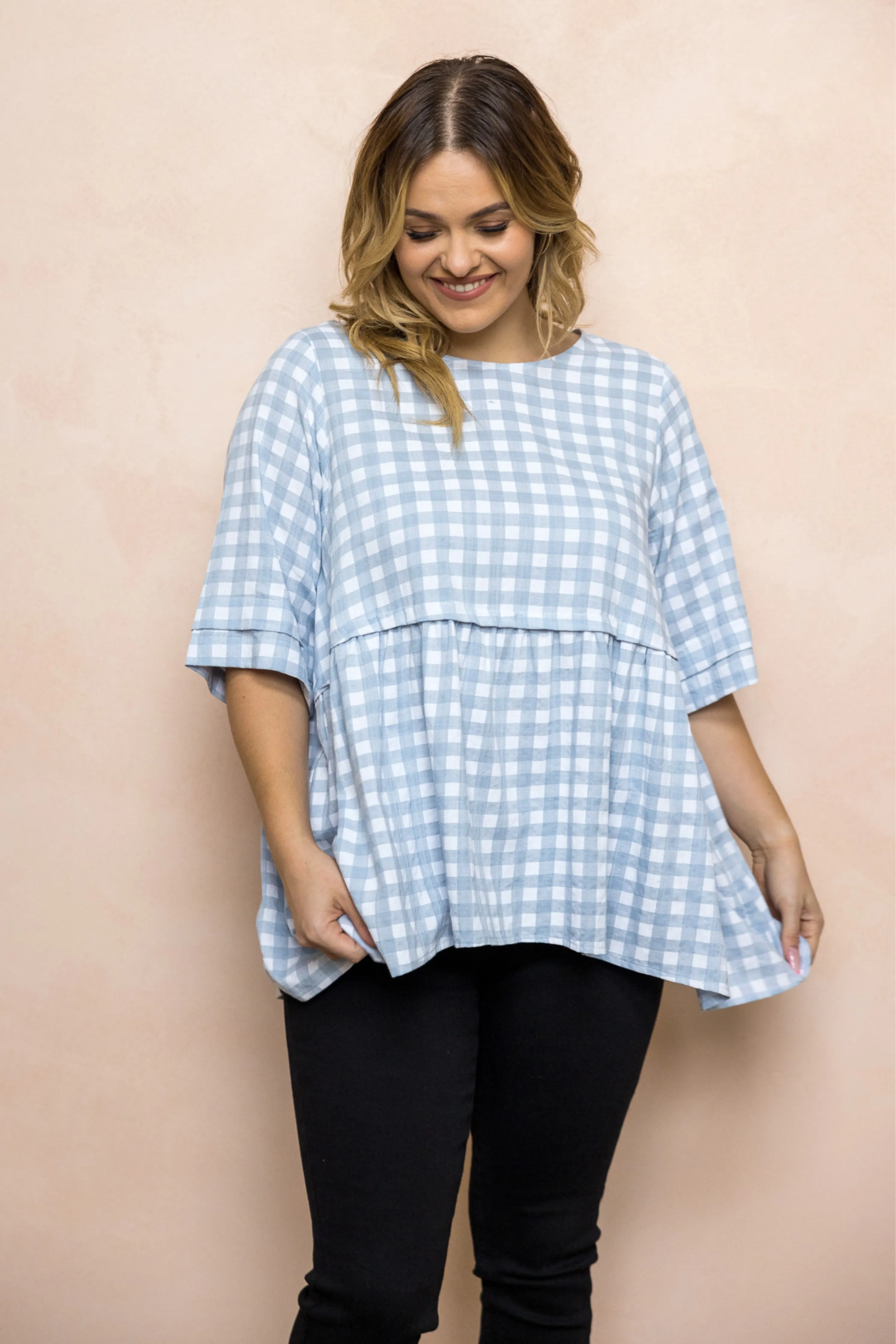 Kingsley Top | Sky Check | FINAL SALE