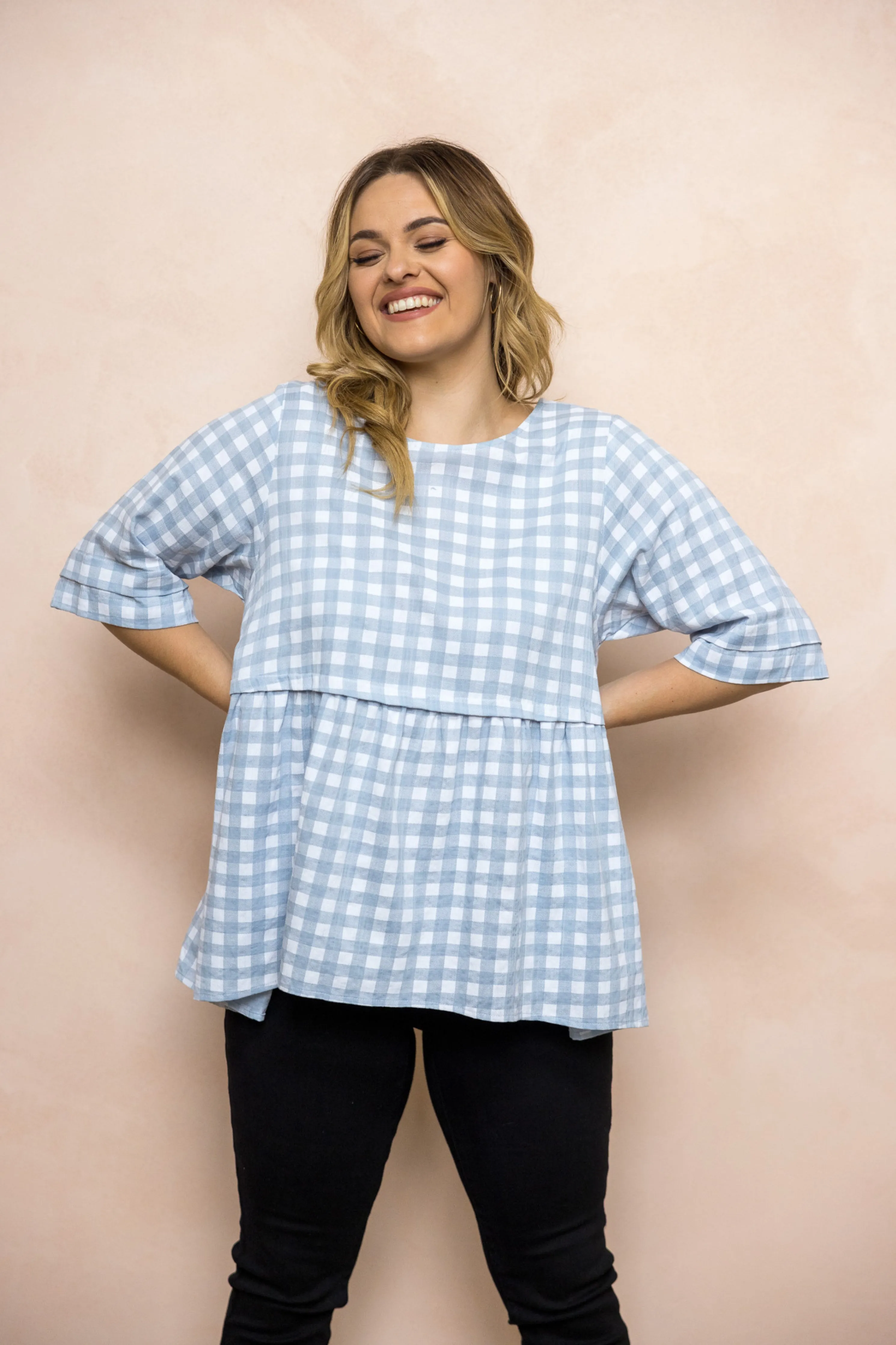 Kingsley Top | Sky Check | FINAL SALE