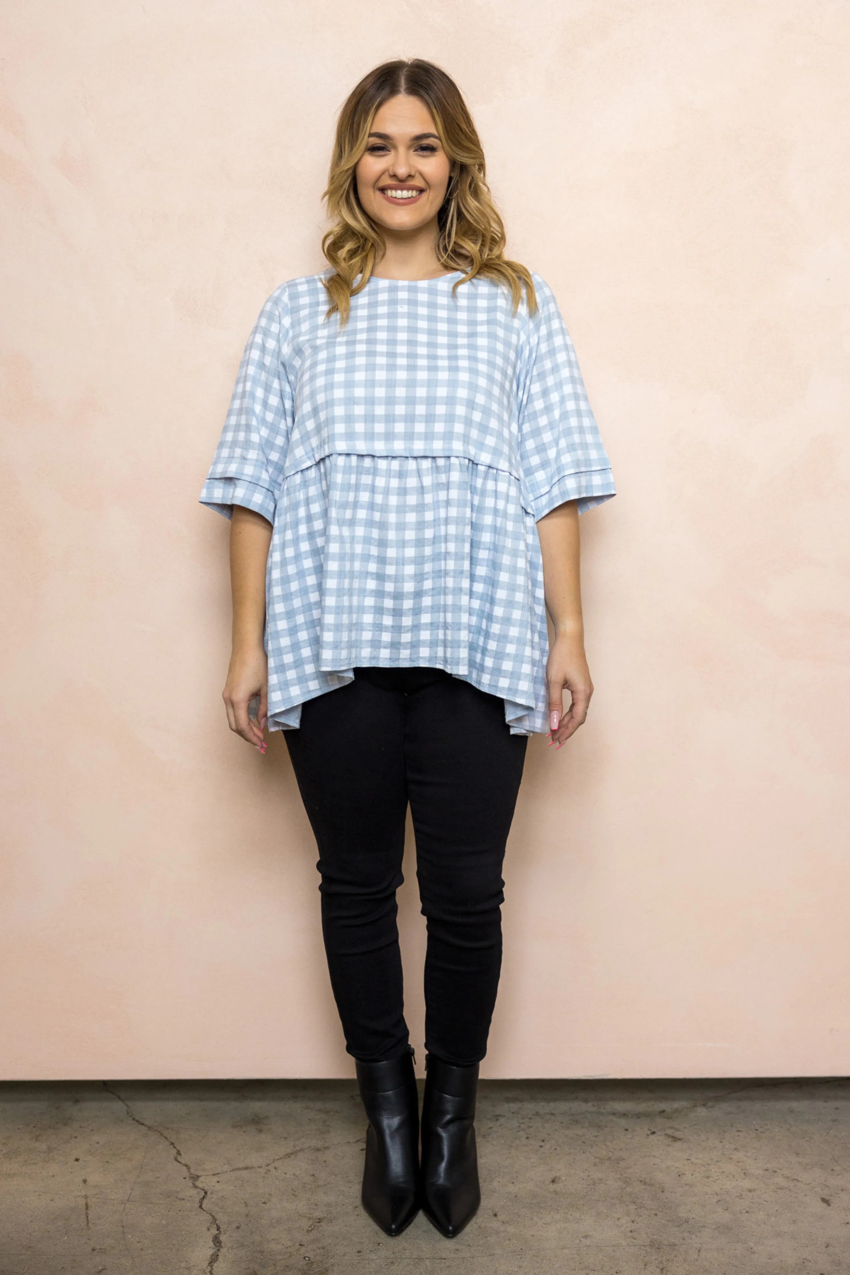 Kingsley Top | Sky Check | FINAL SALE