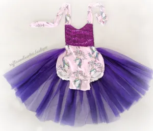 Kryssi Kouture Mystical Magic Pink and Purple Unicorn Tutu Romper