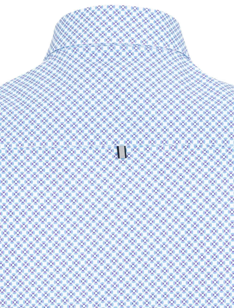 Light Blue Circular Geometric Print Short Sleeve Shirt