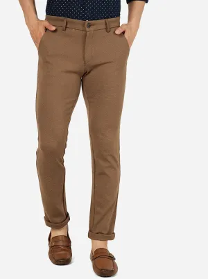 Light Brown Solid Venice Fit Casual Trouser | JadeBlue