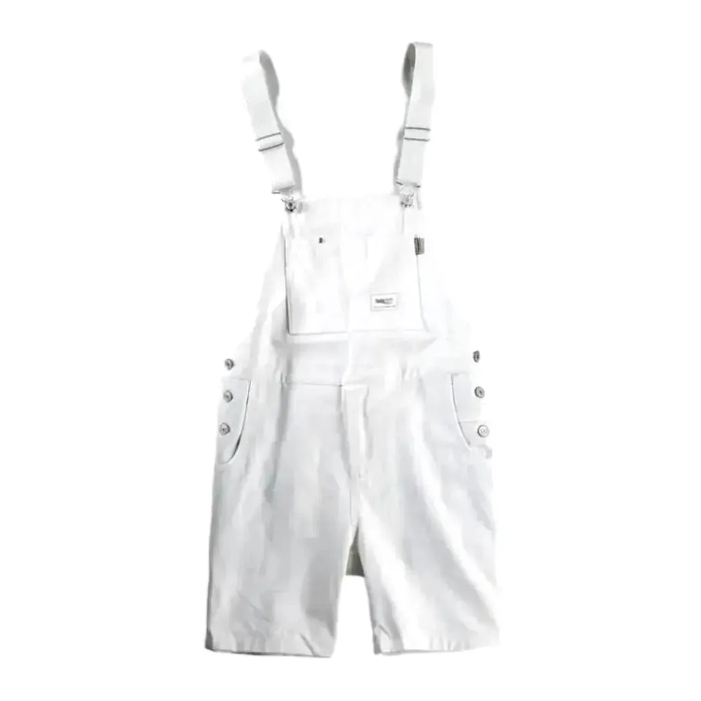 Loose men's denim overall shorts