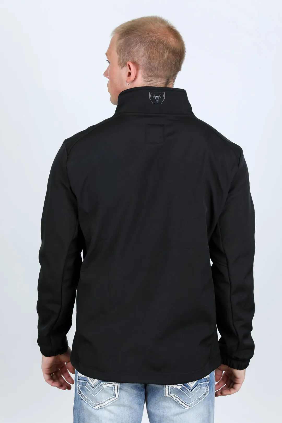 Mens Aztec Softshell Water-Resistant Jacket - Black