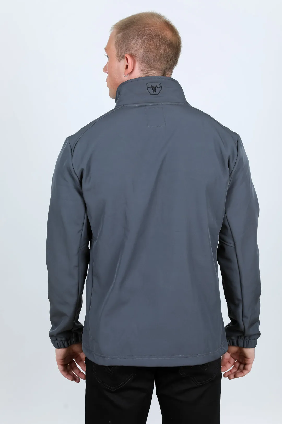 Mens Aztec Softshell Water-Resistant Jacket - Gray