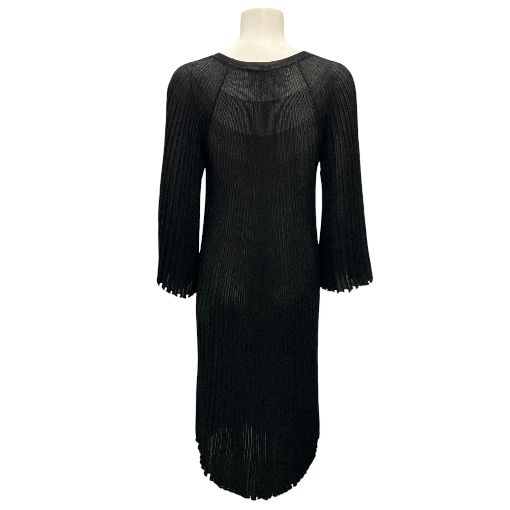 Michael Kors Collection Black Shimmer Pleated Knit Dress