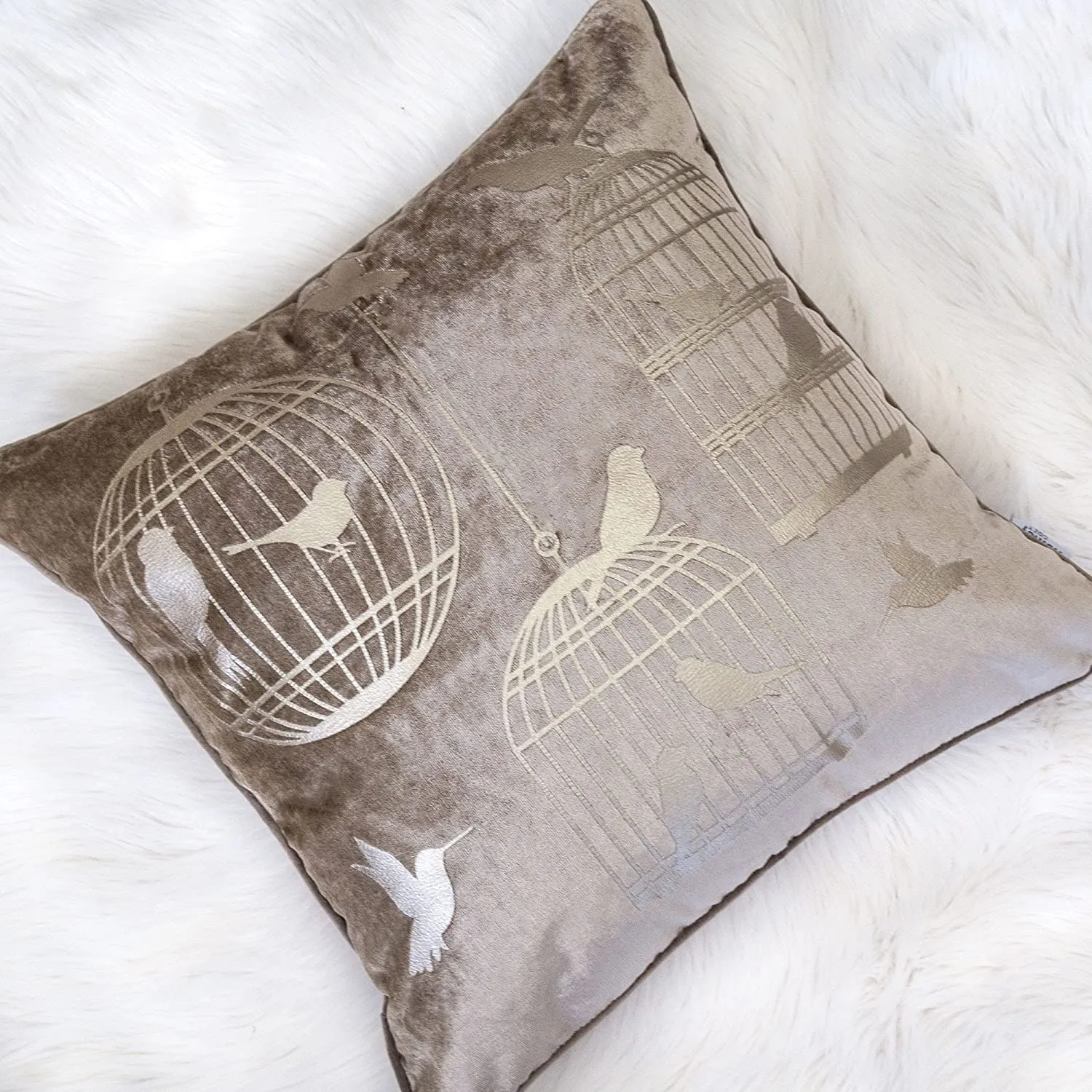 Mocha Bird Luxury Pillow