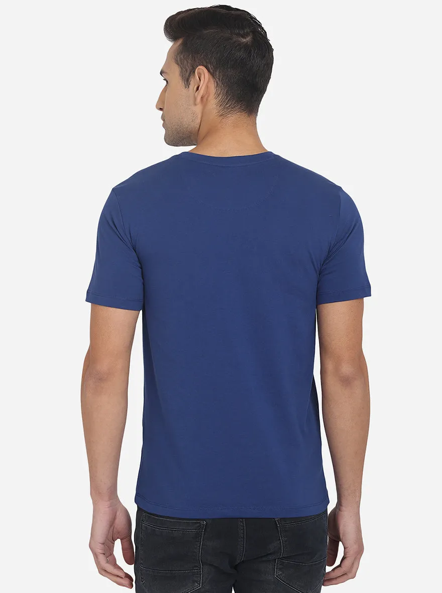 Moonlight Blue Solid Slim Fit T-Shirt | JadeBlue