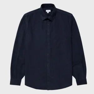 Navy Fine Cord Cotton Shirt