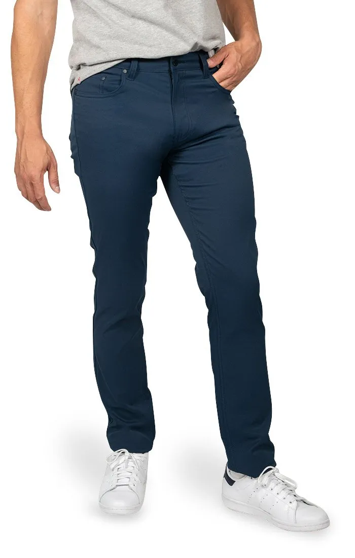 Navy Straight Fit Stretch Tech Pant