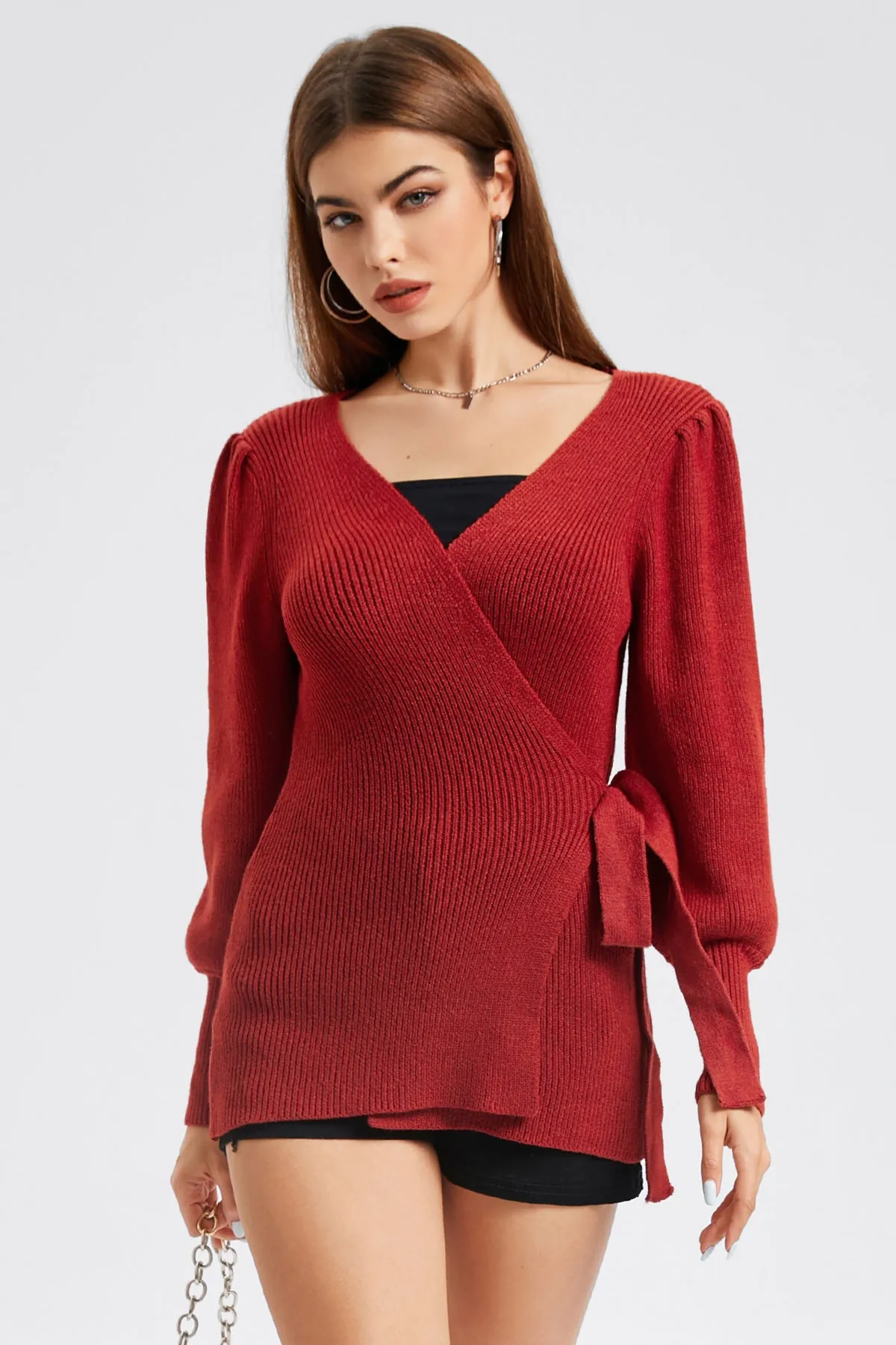 OL Wrap Knot Side Belted Jumper