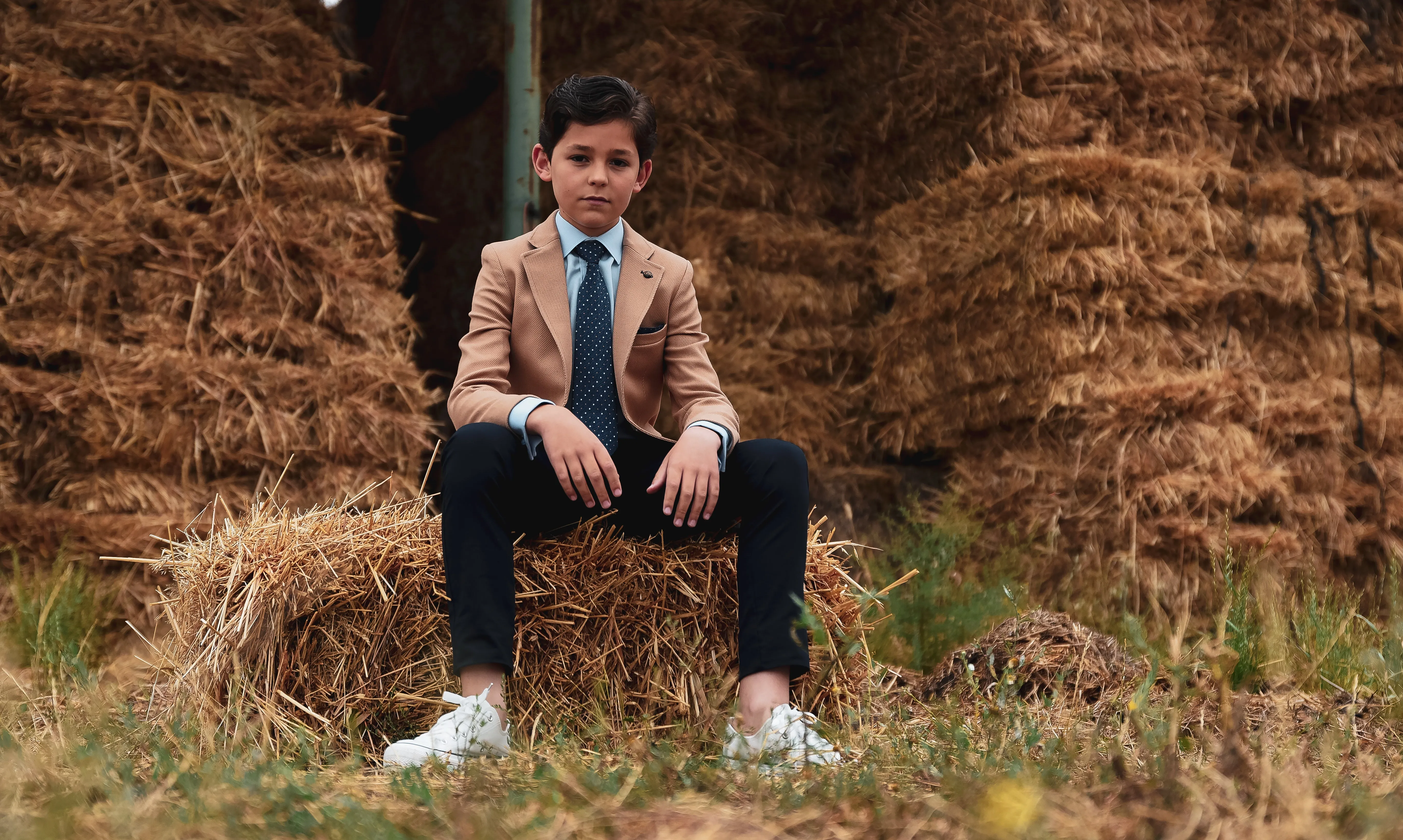 One Varones Boys Camel Blazer