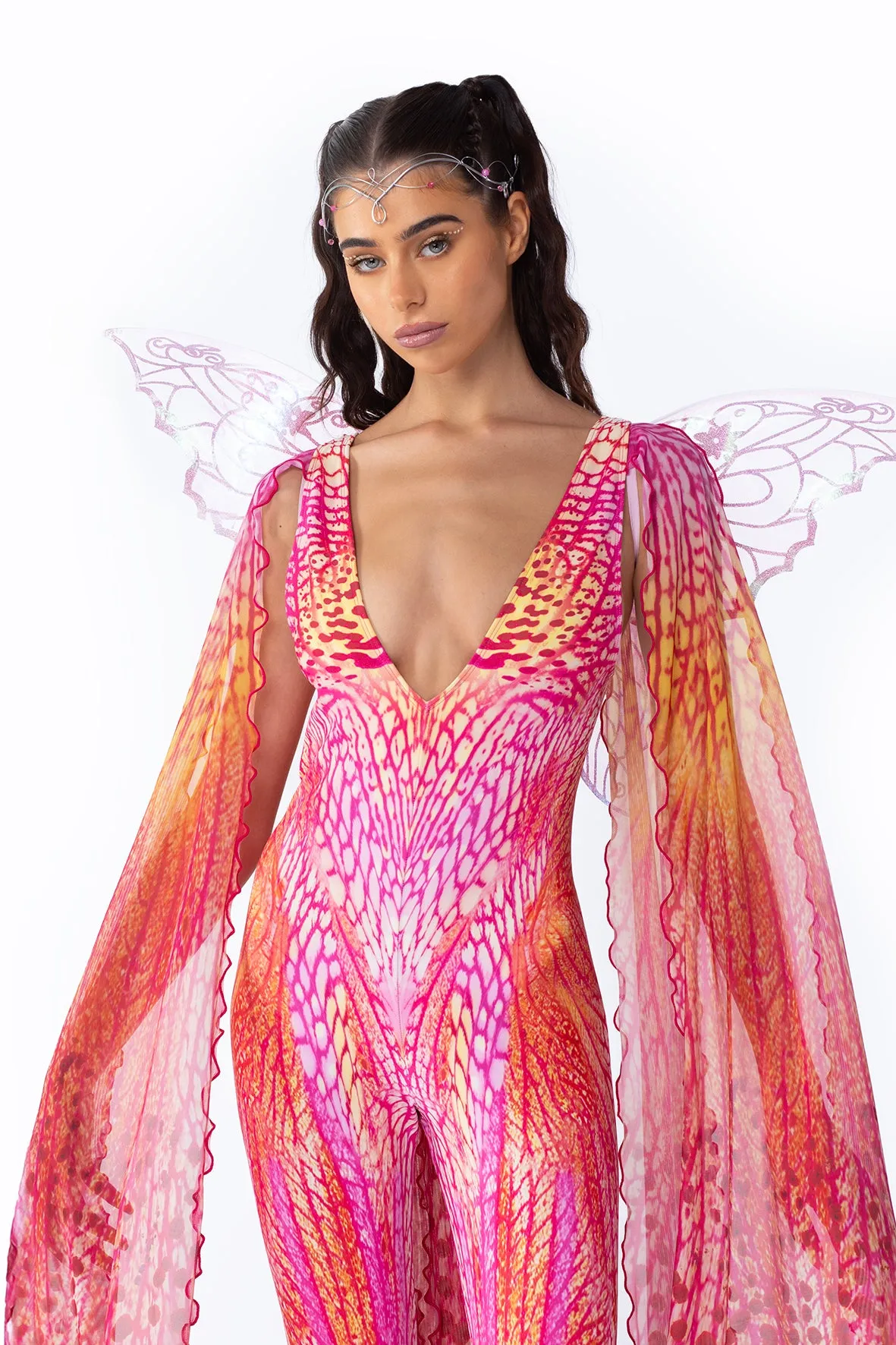 Orange Blossom Winged Catsuit