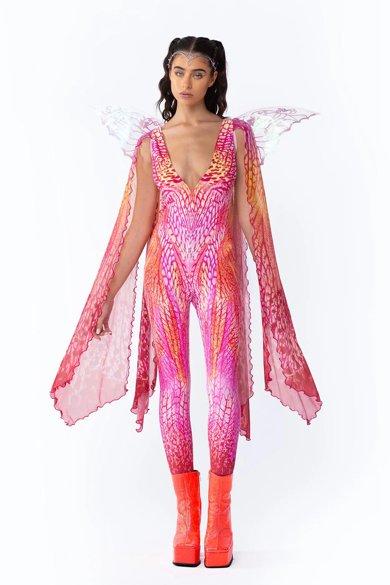 Orange Blossom Winged Catsuit