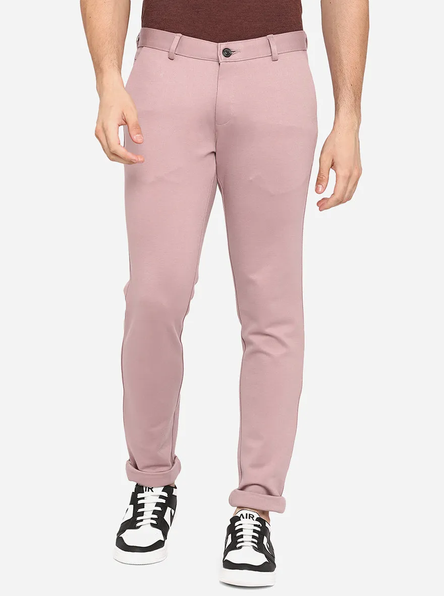 Pink Solid venice Fit Casual Trouser | JadeBlue