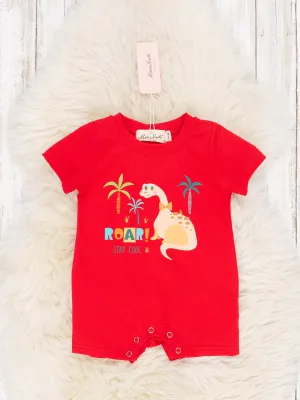 "ROAR!" Red Dinosaur Romper