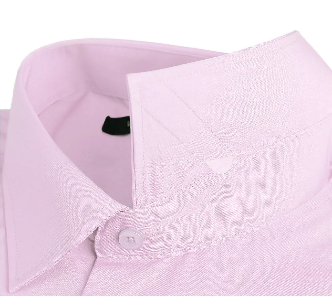 RENOIR Light Pink Classic Fit Long Sleeve Travel Easy-Care Cotton Dress Shirt CS0222