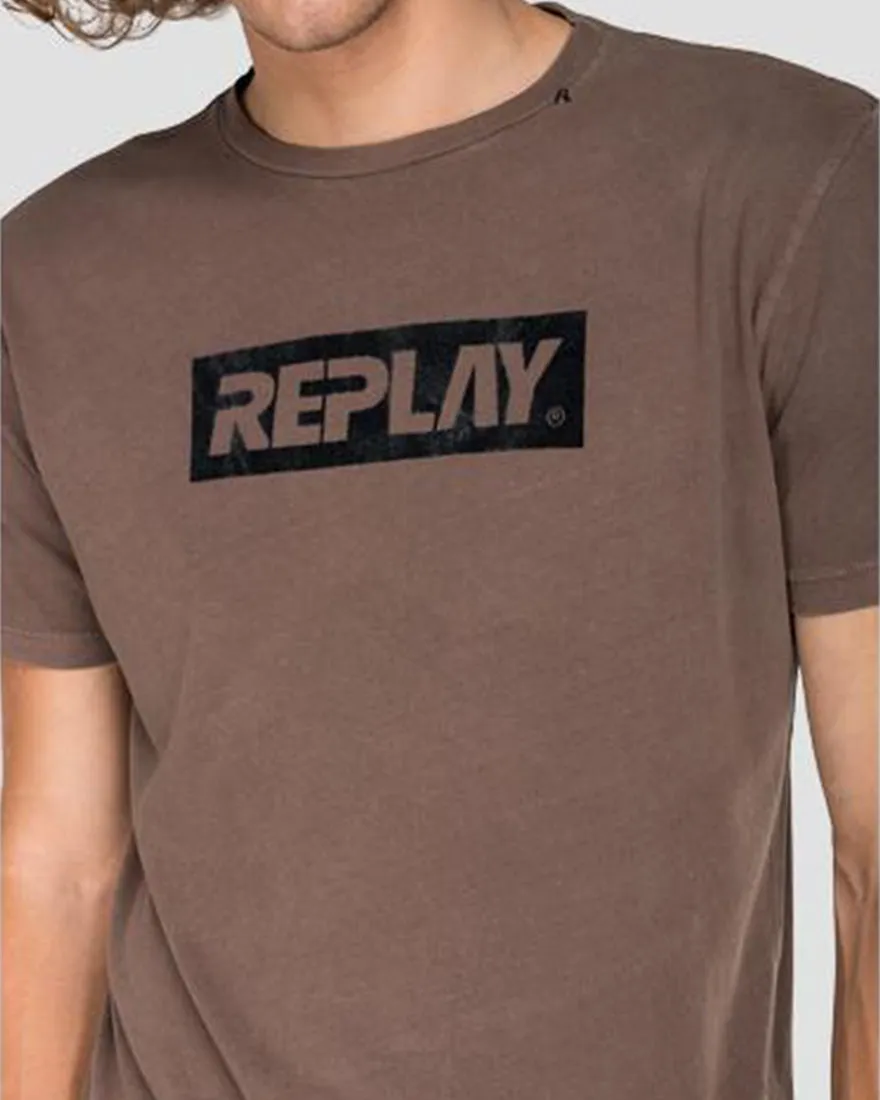 REPLAY M3882.2262G  BROWN CREW T-SHIRT